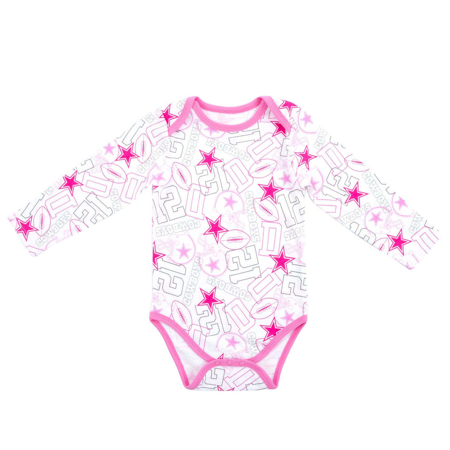 Dallas Cowboys Outerstuff Pink Infant Doxin 2 Pack Creeper Set