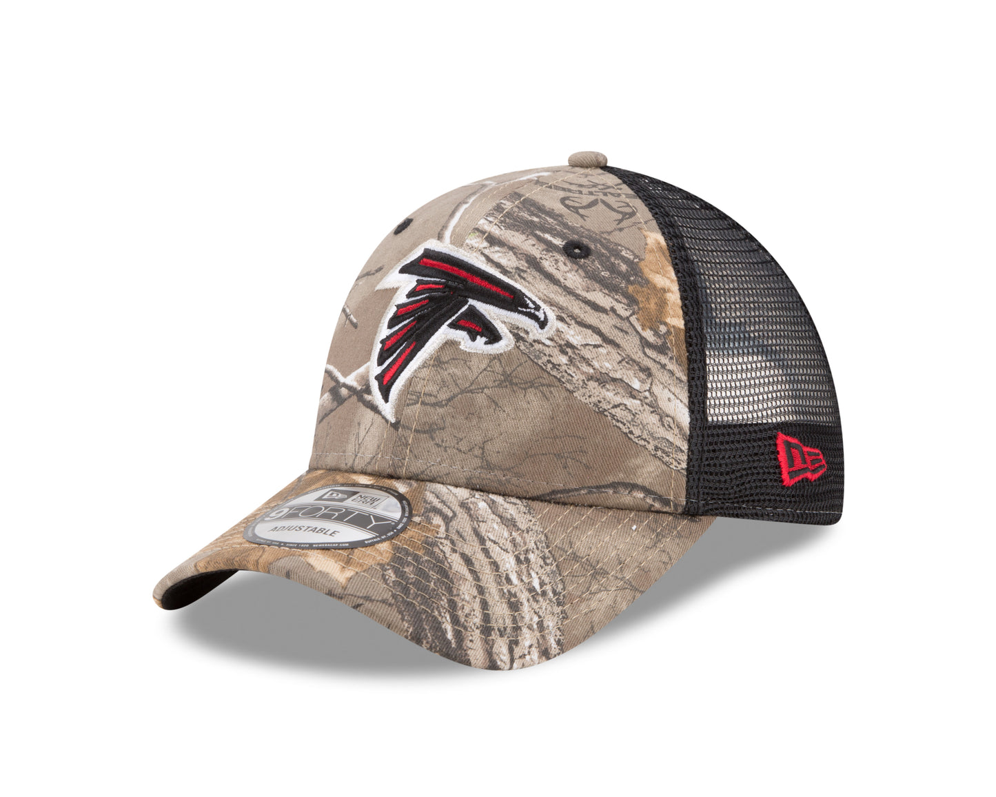 Atlanta Falcons New Era Realtree Trucker Mesh 9Forty Adjustable hat - Camo
