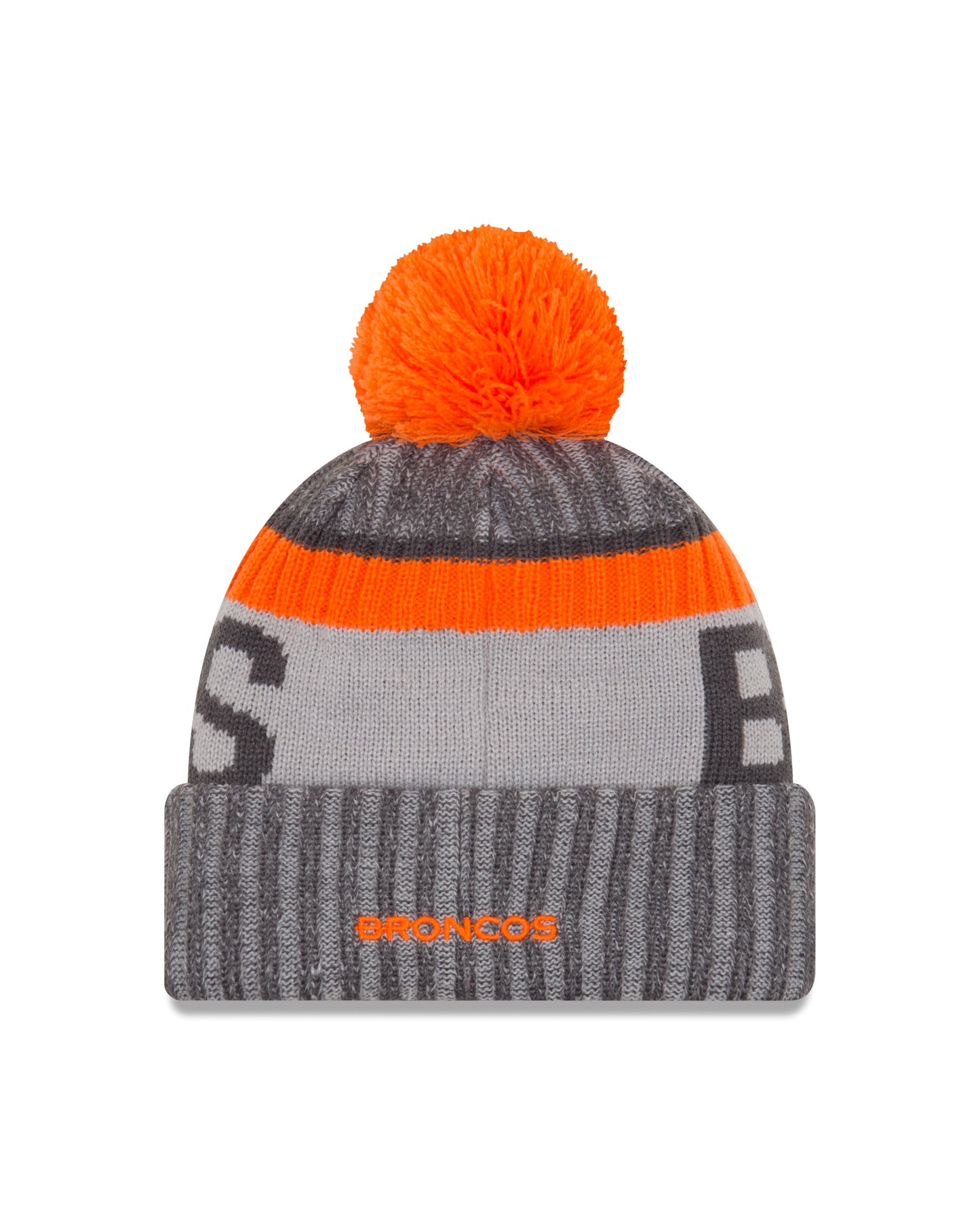 Denver Broncos New Era Sideline Sport Cuffed Pom Knit Hat- Graphite