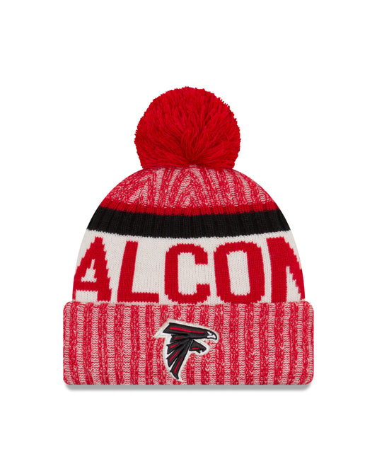 Atlanta Falcons New Era Sideline Sport Cuffed Pom Knit Hat- Red