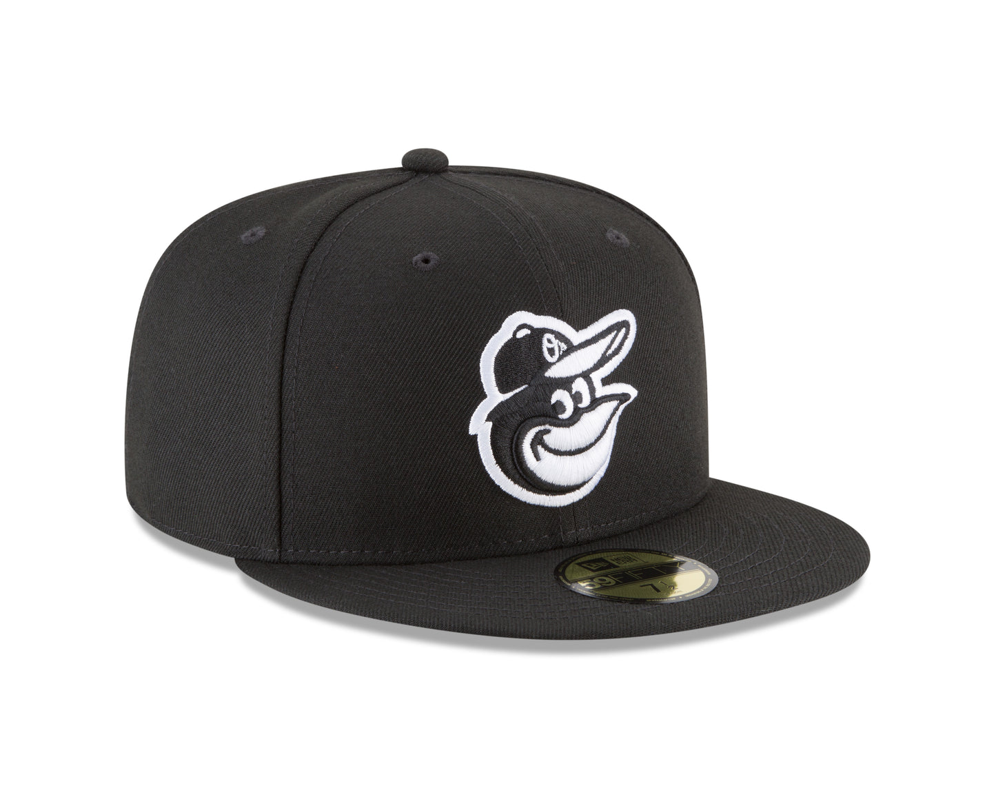 Baltimore Orioles New Era Black & White Basic 59FIFTY Fitted Hat