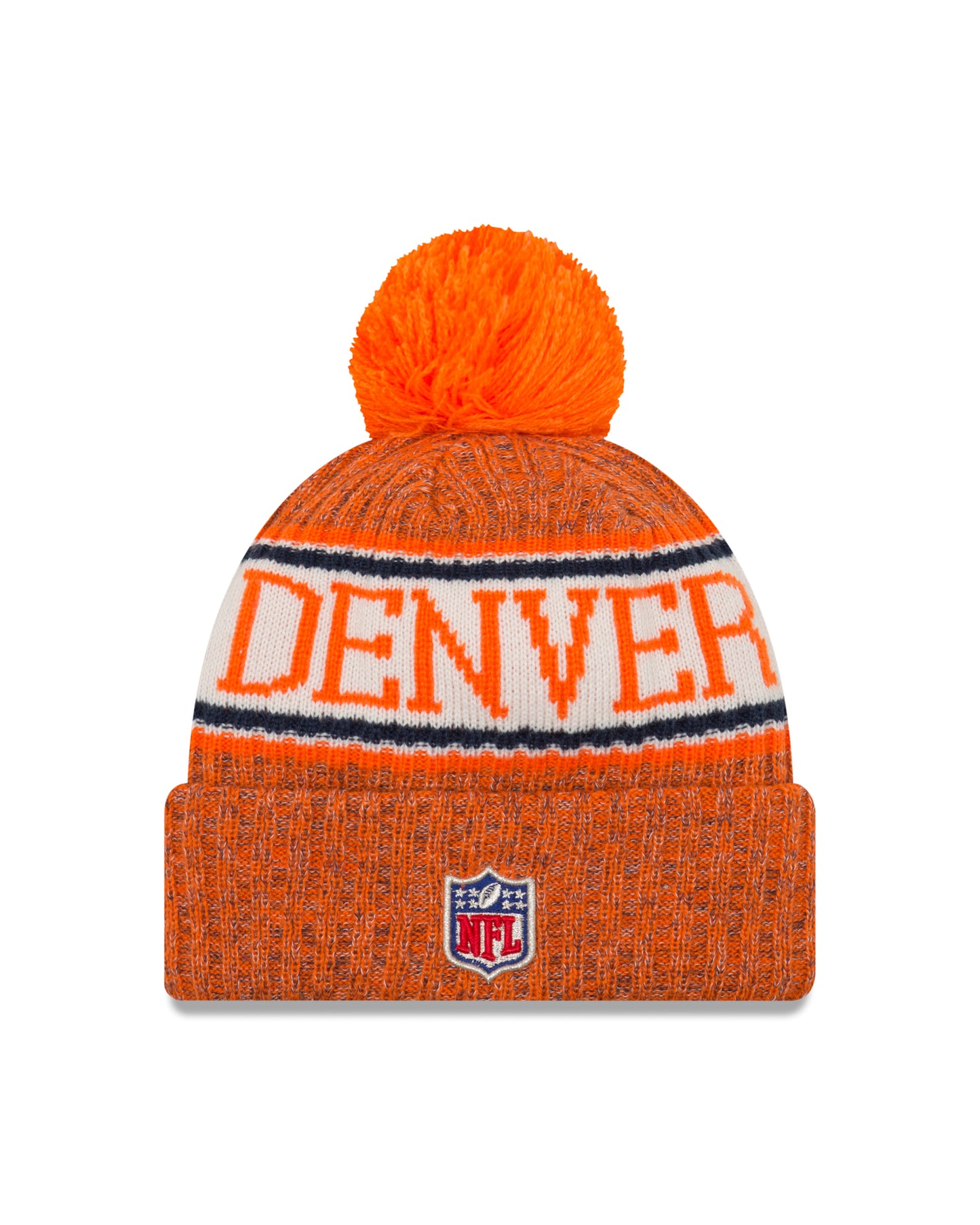 Denver Broncos New Era Sideline Home Sport Cuffed Pom Knit Hat- Orange