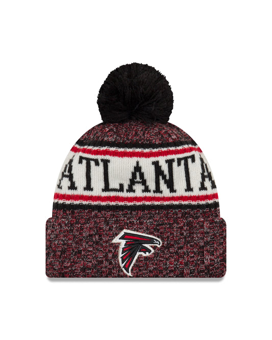 Atlanta Falcons New Era Sideline Sport Cuffed Pom Knit Hat- Black