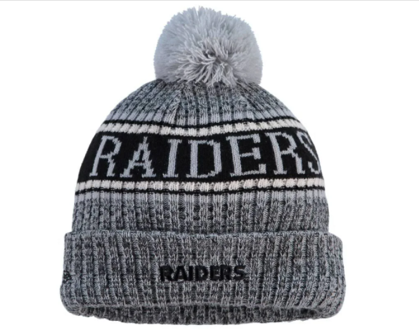 Las Vegas Raiders New Era Reverse Sport Knit Sideline Knit Hat - White/Black