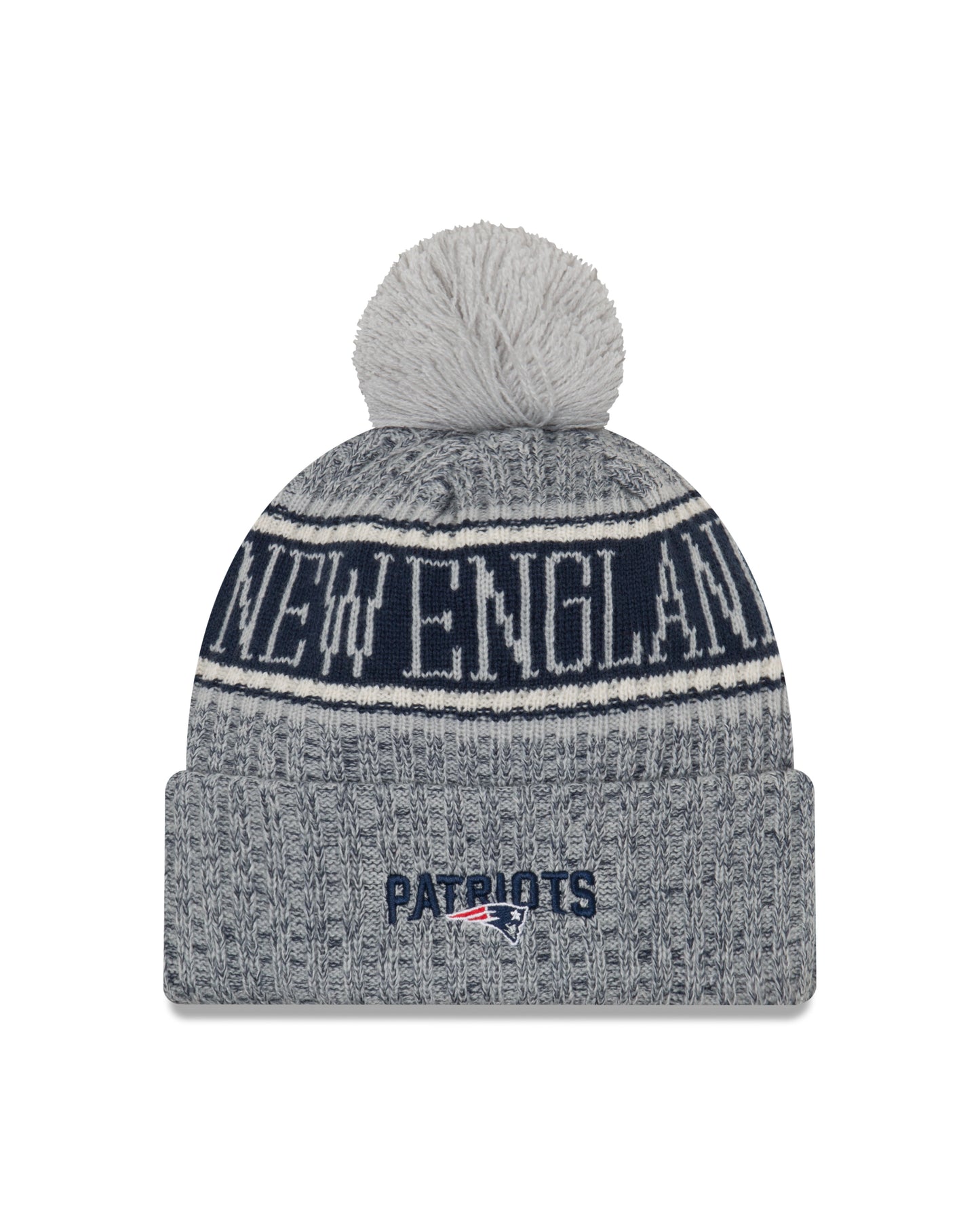 New England Patriots New Era NFL Sideline Reverse Sport Knit Hat - Gray