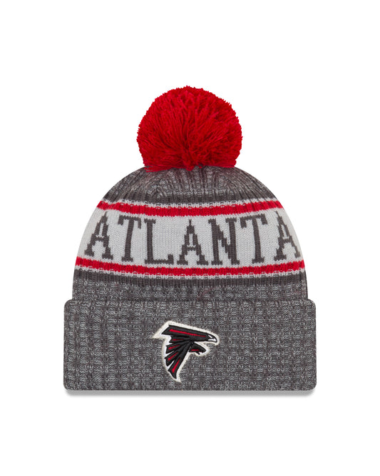 Atlanta Falcons New Era Sideline Graphite Sport Cuffed Pom Knit Hat- Gray