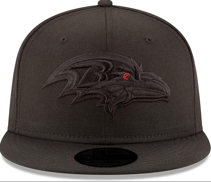 Baltmore Ravens New Era Black on Black 9FIFTY Team Snapback Adjustable Hat - Black