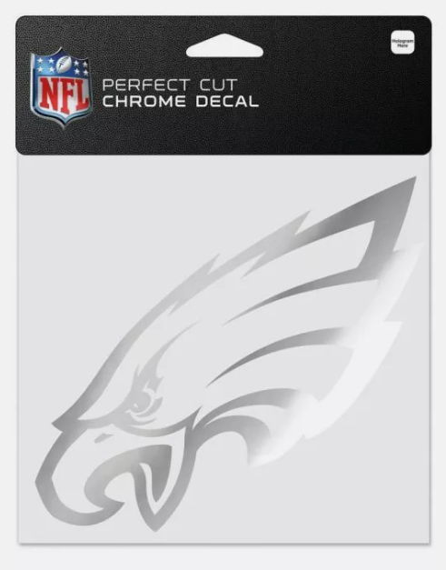 Philadelphia Eagles Wincraft Perfect Cut Decal 6X6 Chrome