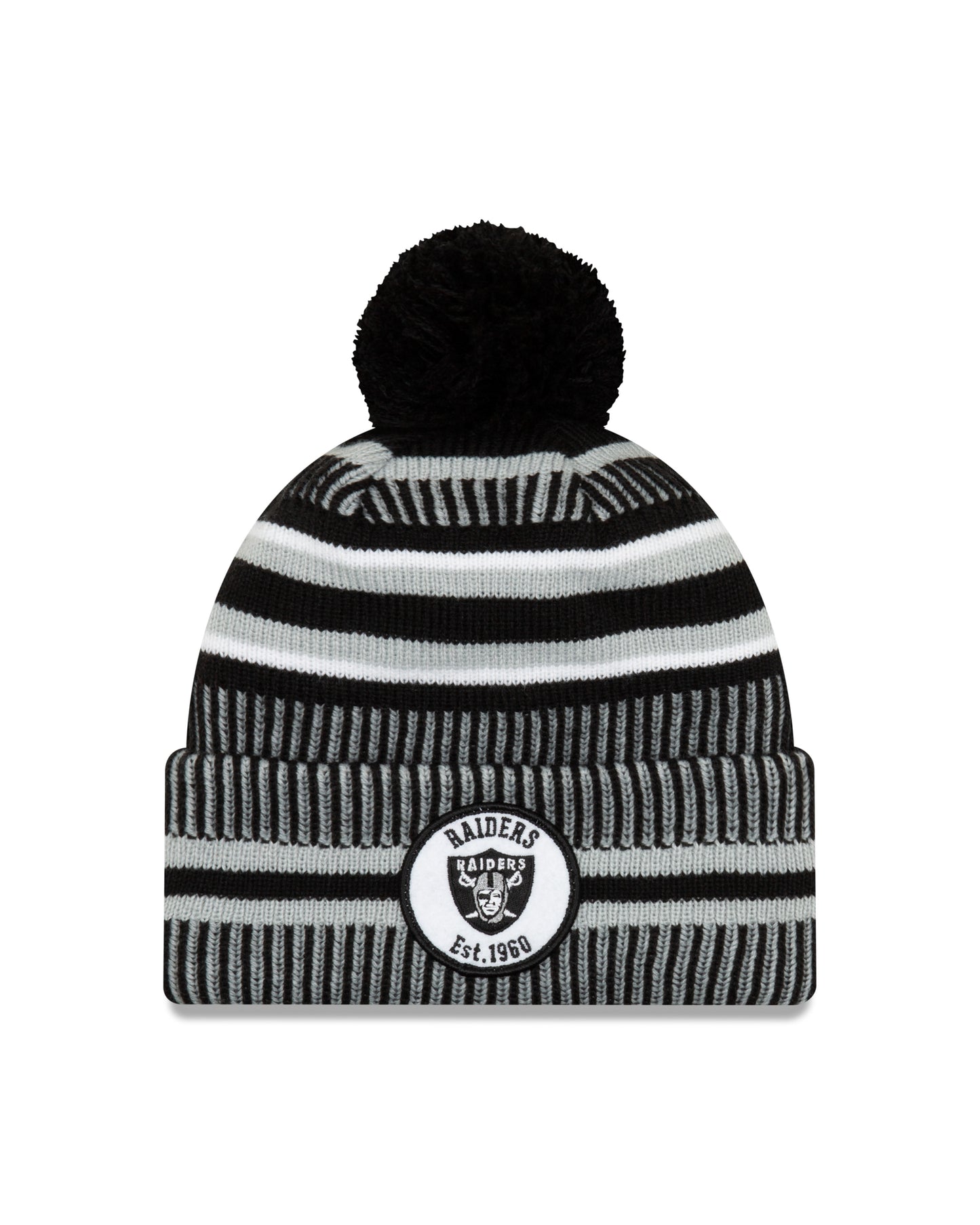 Las Vegas Raiders New Era Home Est 1960 Sport Knit On-Field Pom Knit Hat