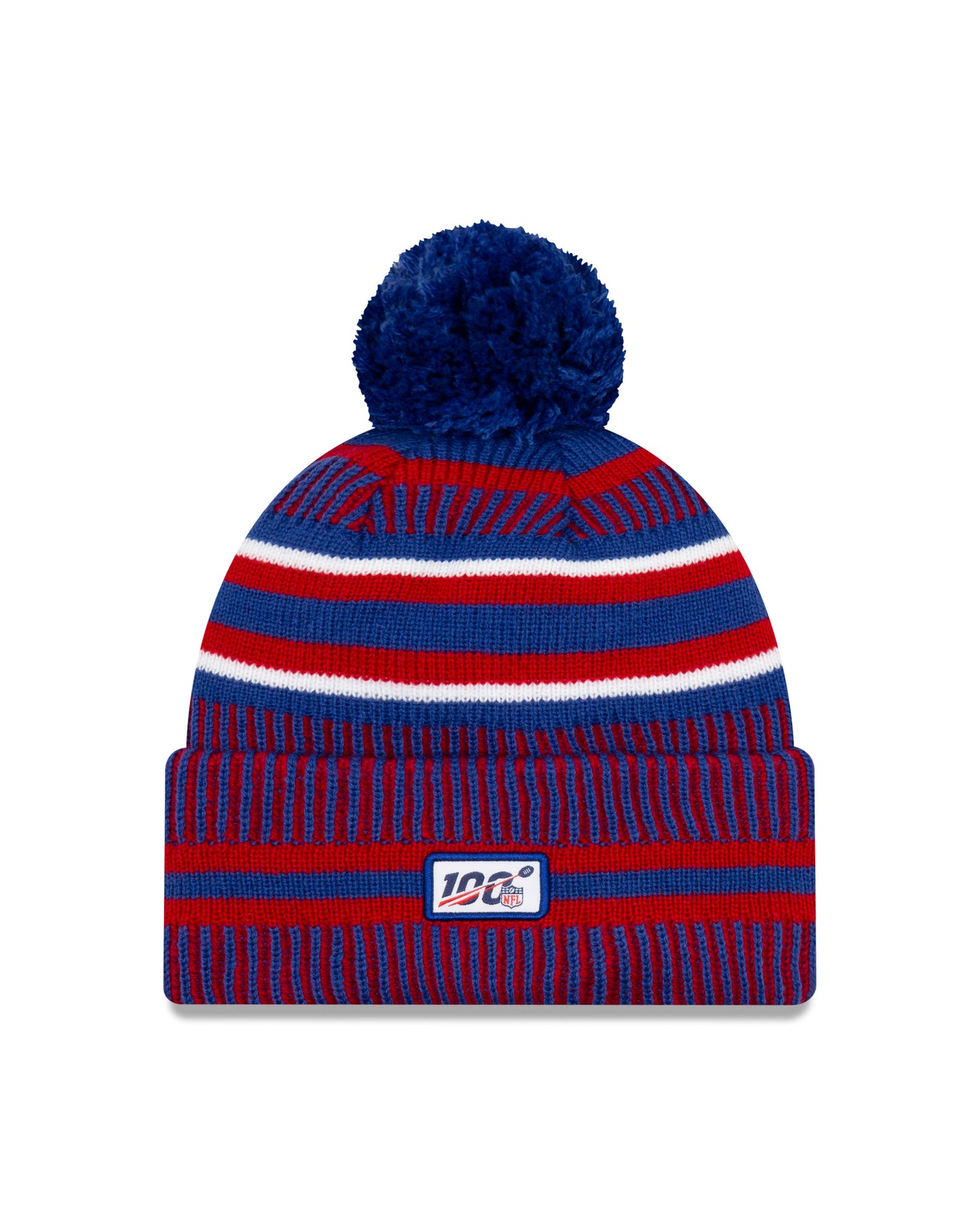 New York Giants New Era Sideline Sport Cuffed Pom Knit Hat- Blue