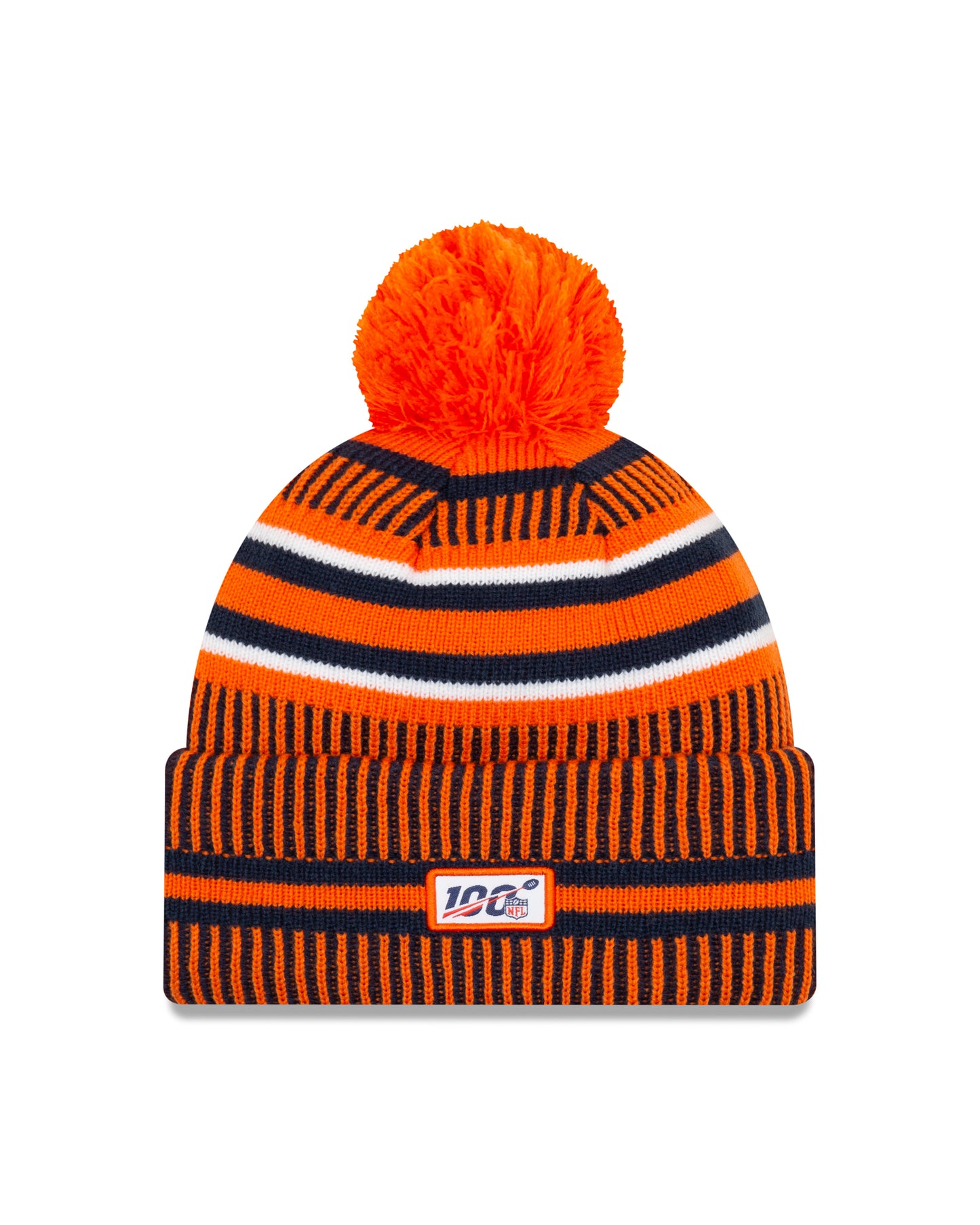 Denver Broncos New Era Sideline Sport Cuffed Pom Knit Hat-Orange