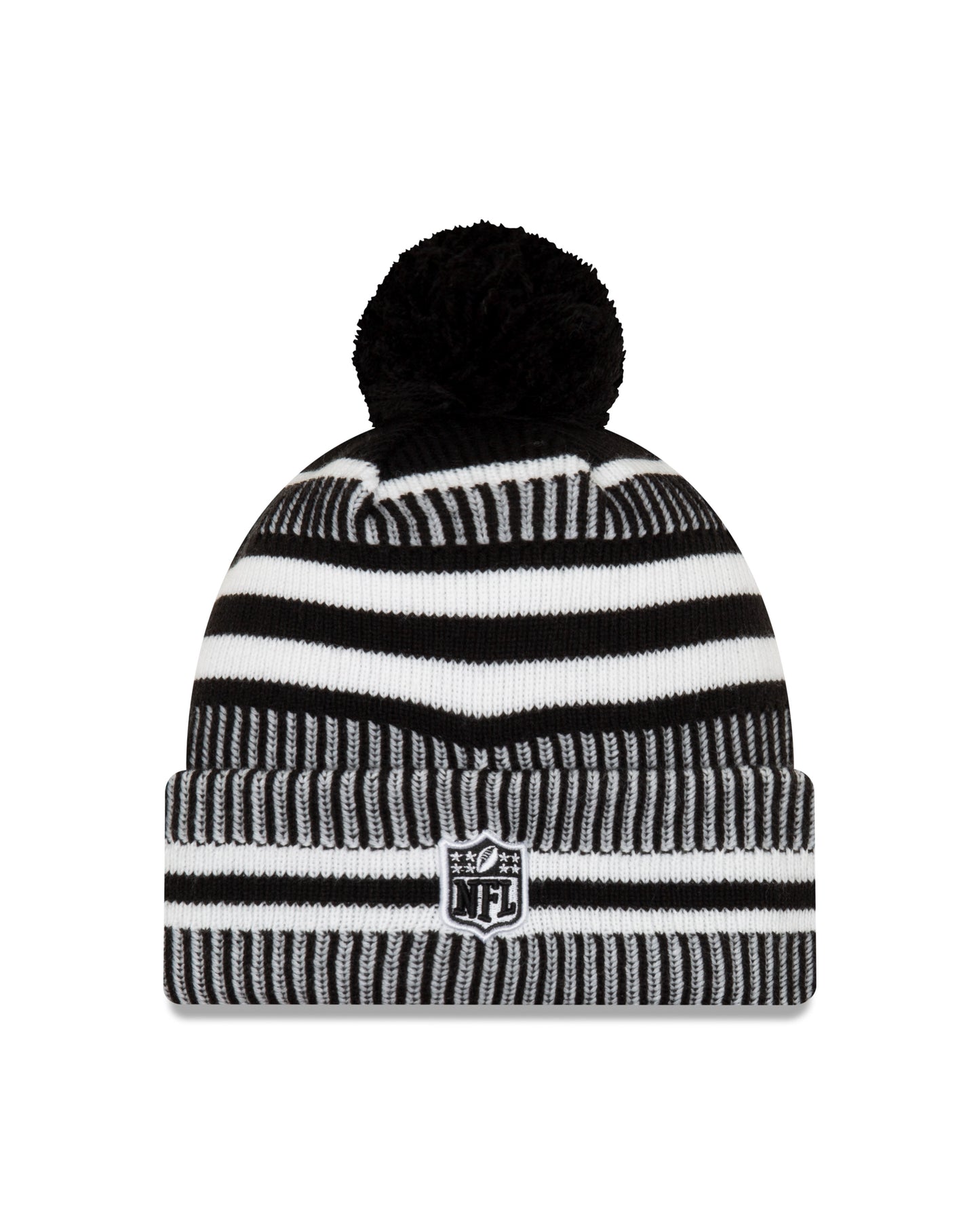 New York Giants New Era Sideline Sport Cuffed Pom Knit Hat- Black/White