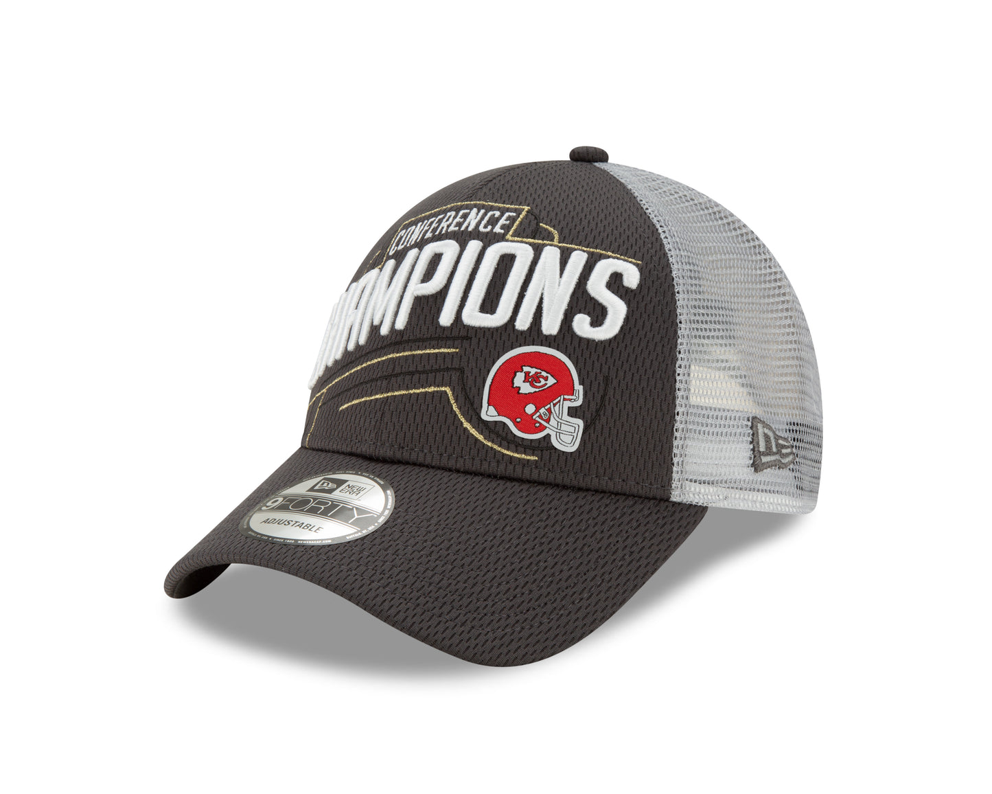 Kansas City Chiefs New Era Conference Champions 9FORTY Adjustable Hat - Gray