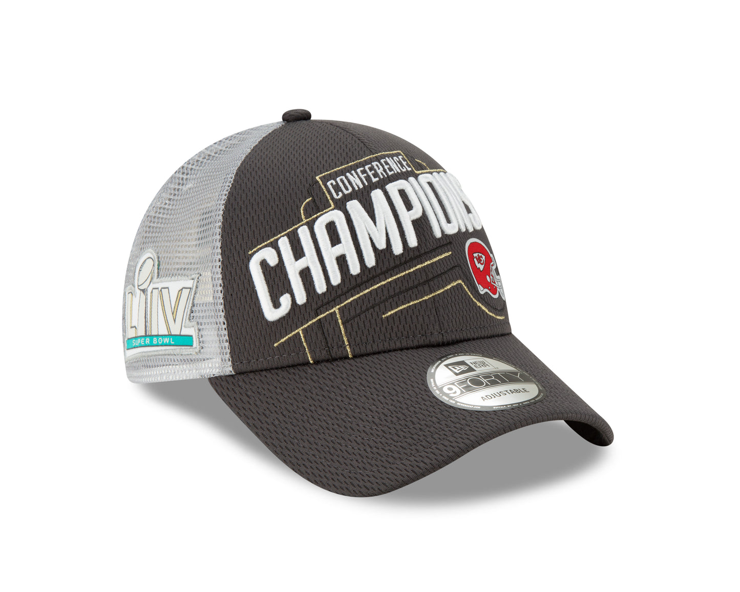 Kansas City Chiefs New Era Conference Champions 9FORTY Adjustable Hat - Gray