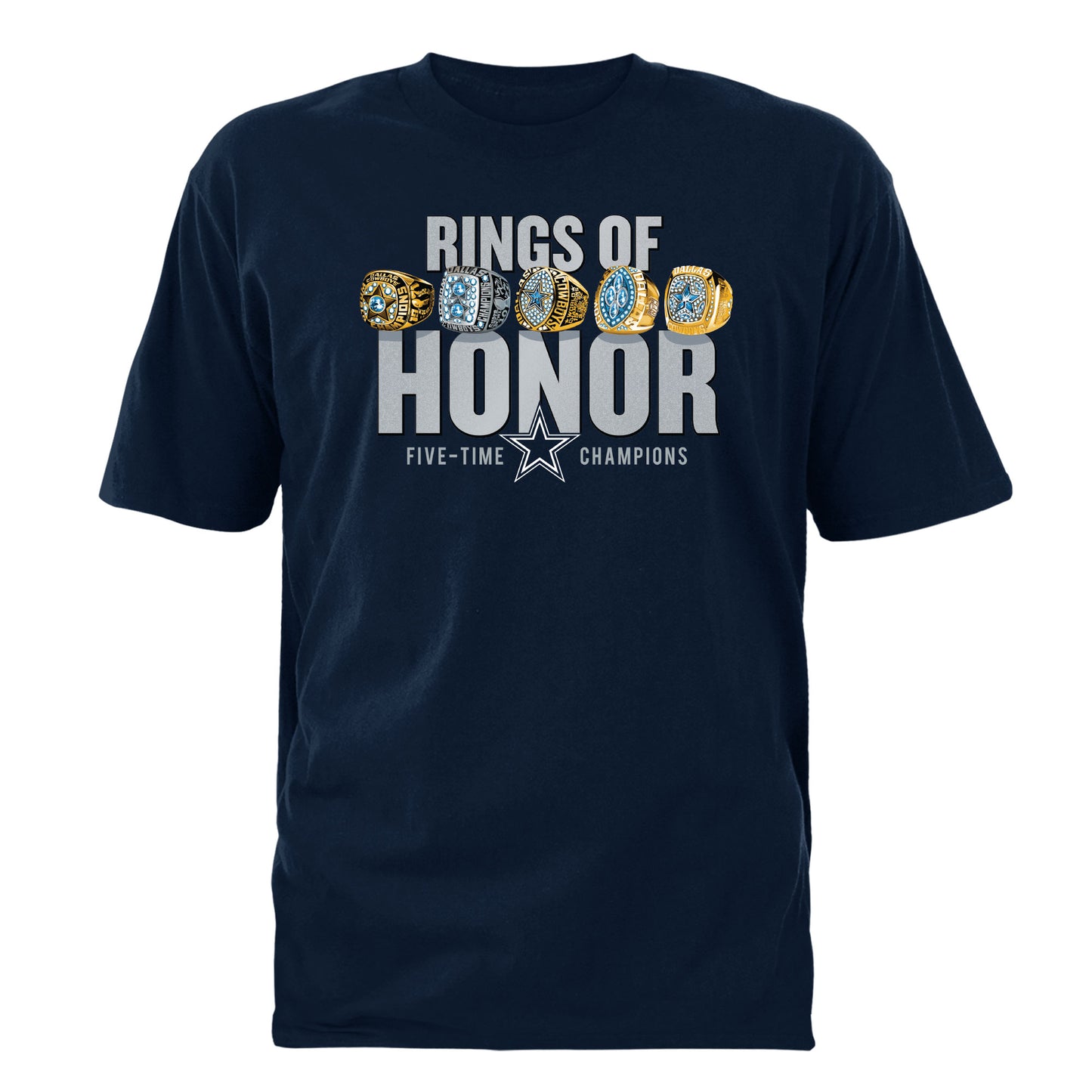 Dallas Cowboys Pride Rings of Honor Men's T-Shirt - Navy