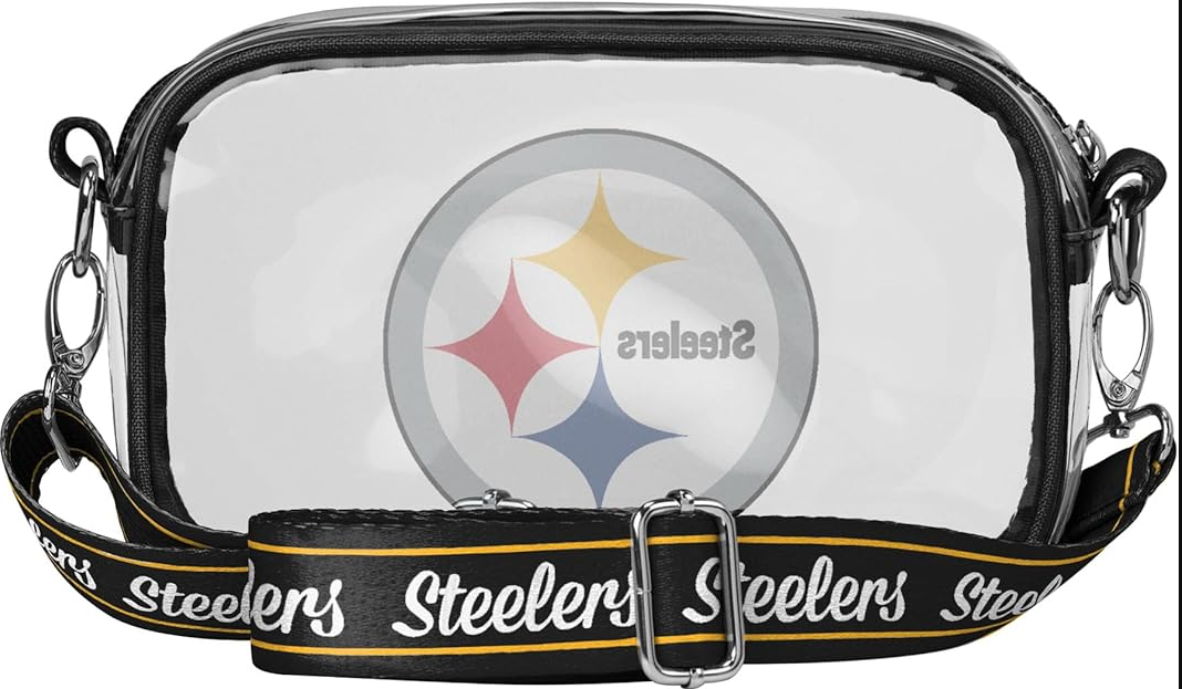 Pittsburgh Steelers FOCO Team Stripe Clear Crossbody Bag