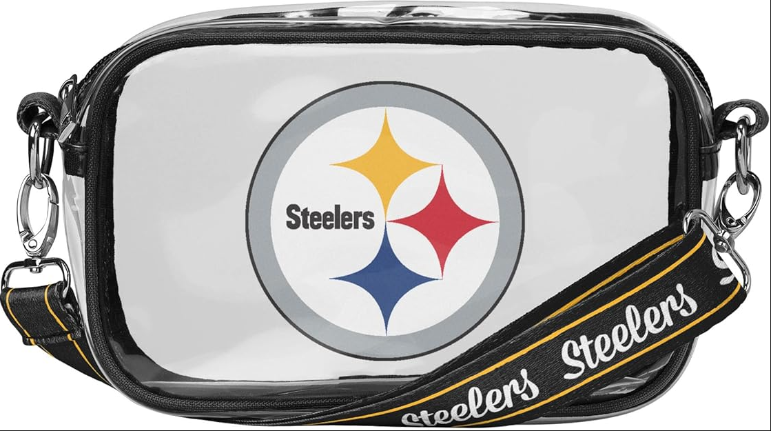 Pittsburgh Steelers FOCO Team Stripe Clear Crossbody Bag