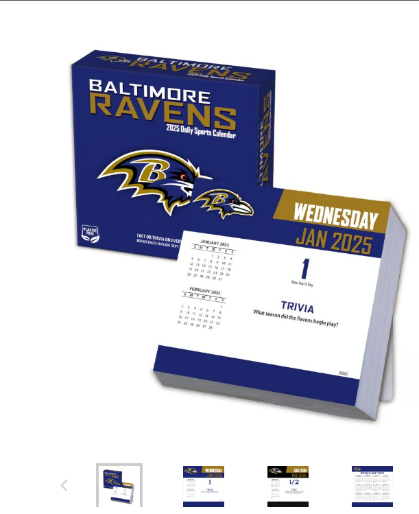 Baltimore Ravens 2025 NFL Daily Desk Calander
