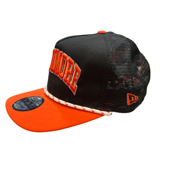 Baltimore Orioles New Era Wordmark Rope Trucker Golfer Snapback