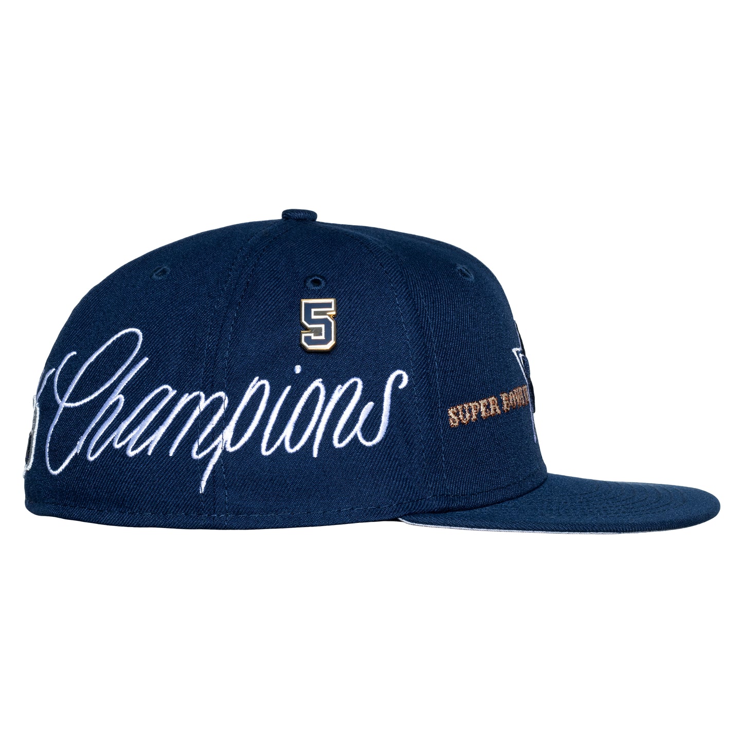 Dallas Cowboys New Era Navy Historic 5X Champs Patched Pinned 59FIFTY Fitted Hat