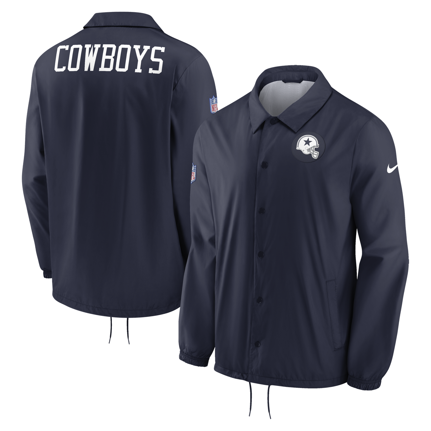 Dallas Cowboys Sideline Coaches Repel Full Snap Jacket - Navy