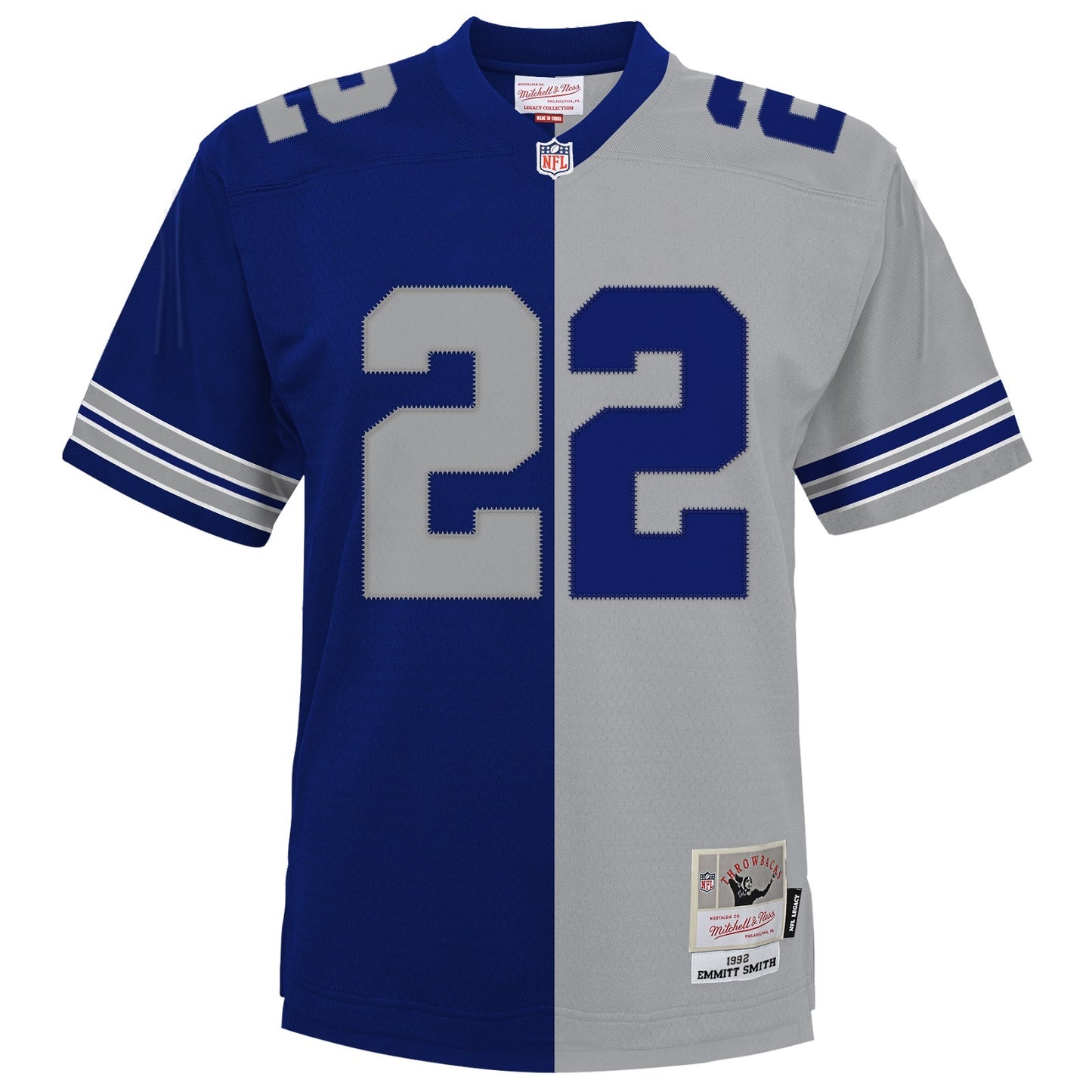 Dallas Cowboys #22 Emmitt Smith Mitchell & Ness Legacy Split Jersey