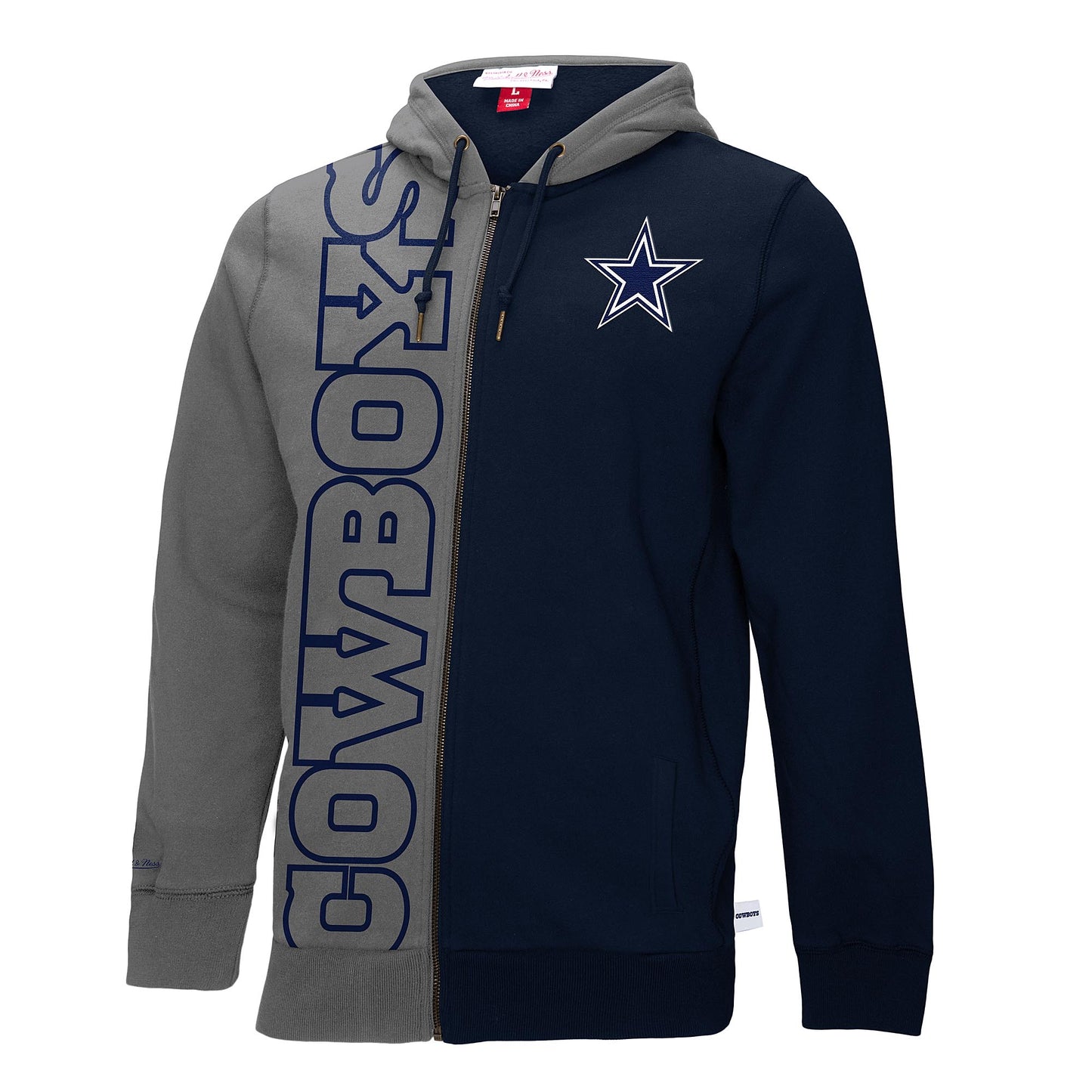 Dallas Cowboys Mitchelll & Ness Color Block Men's Full Zip Hoody - Navy / Gray
