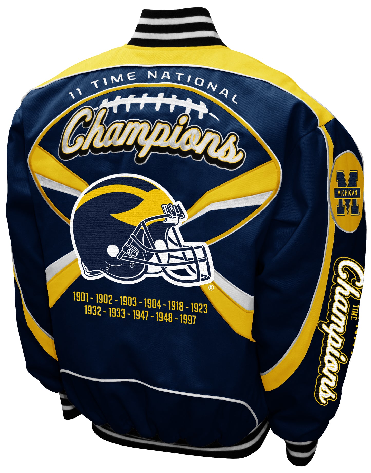 Michigan Wolverines NCAA 11 Time Nationals Champions Twill Jacket - Navy