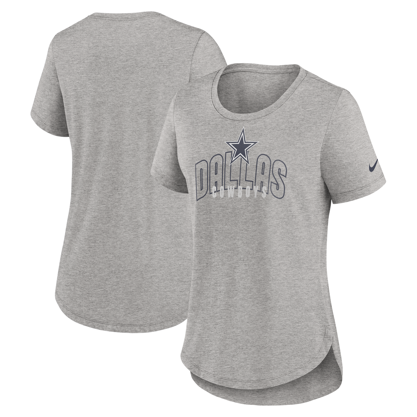 Dallas Cowboys Nike Heather Womens Overlap City Tri-Blend T-Shirt