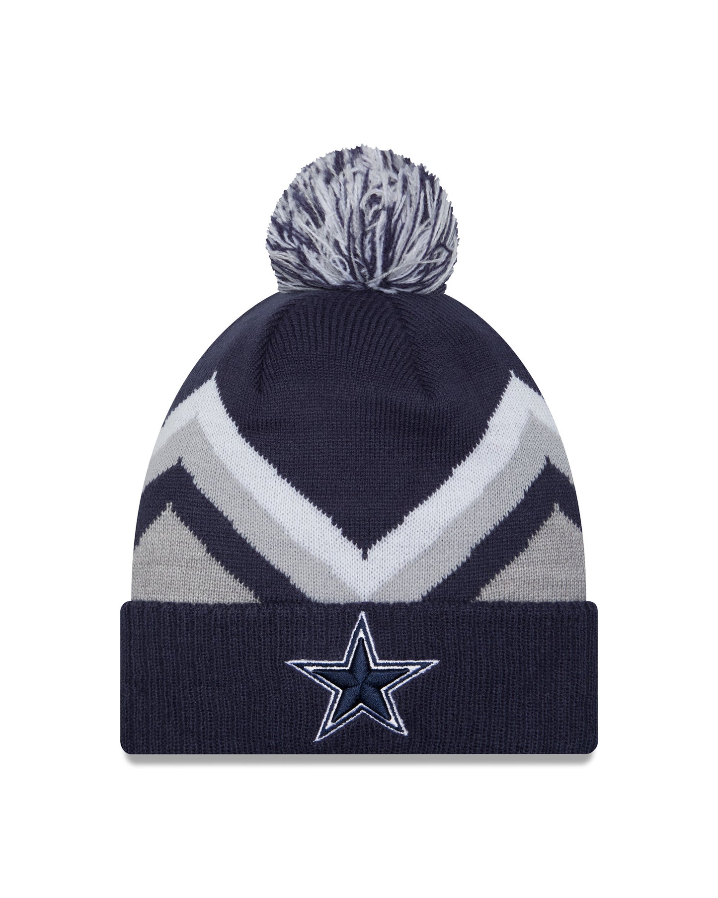 Dallas Cowboys New Era Zig Zag Knit Pom Hat - Navy