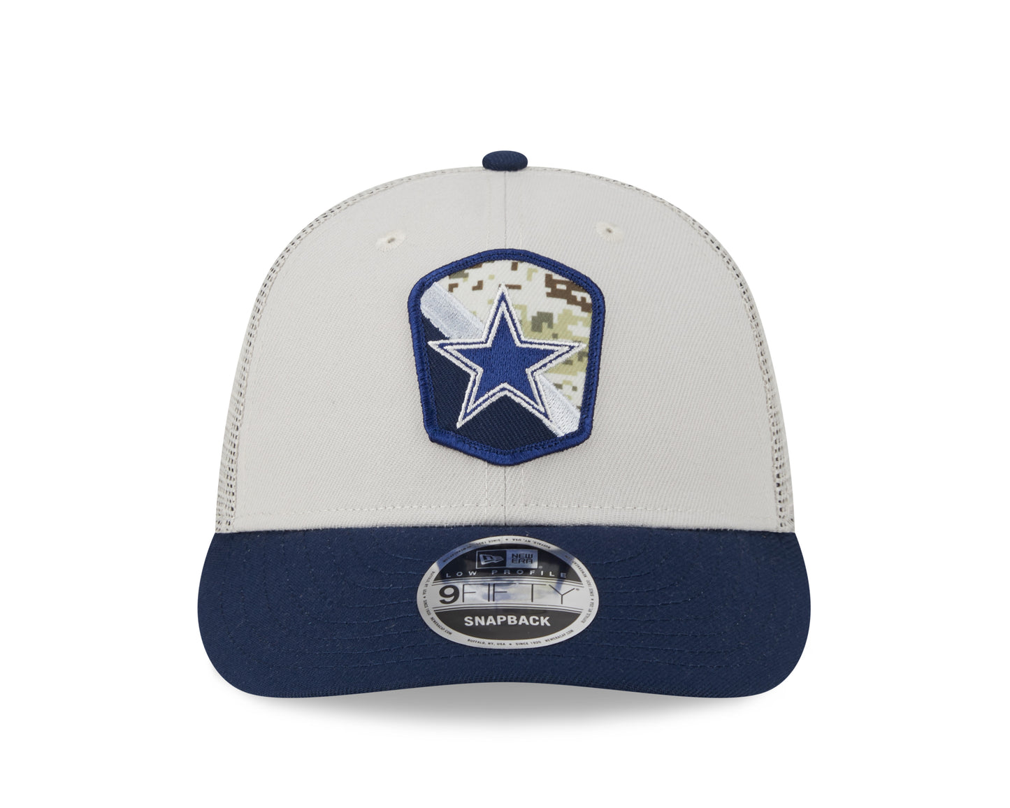 Dallas Cowboys New Era 2023 Stone Salute To Service Low Profile 9FIFTY Snapback Hat