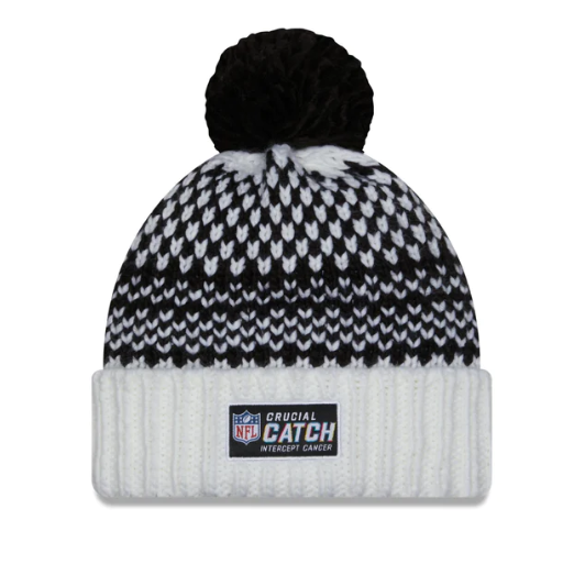 Dallas Cowboys New Era Women's 2023 NFL Crucial Catch Cuffed Pom Knit Hat - Black/White