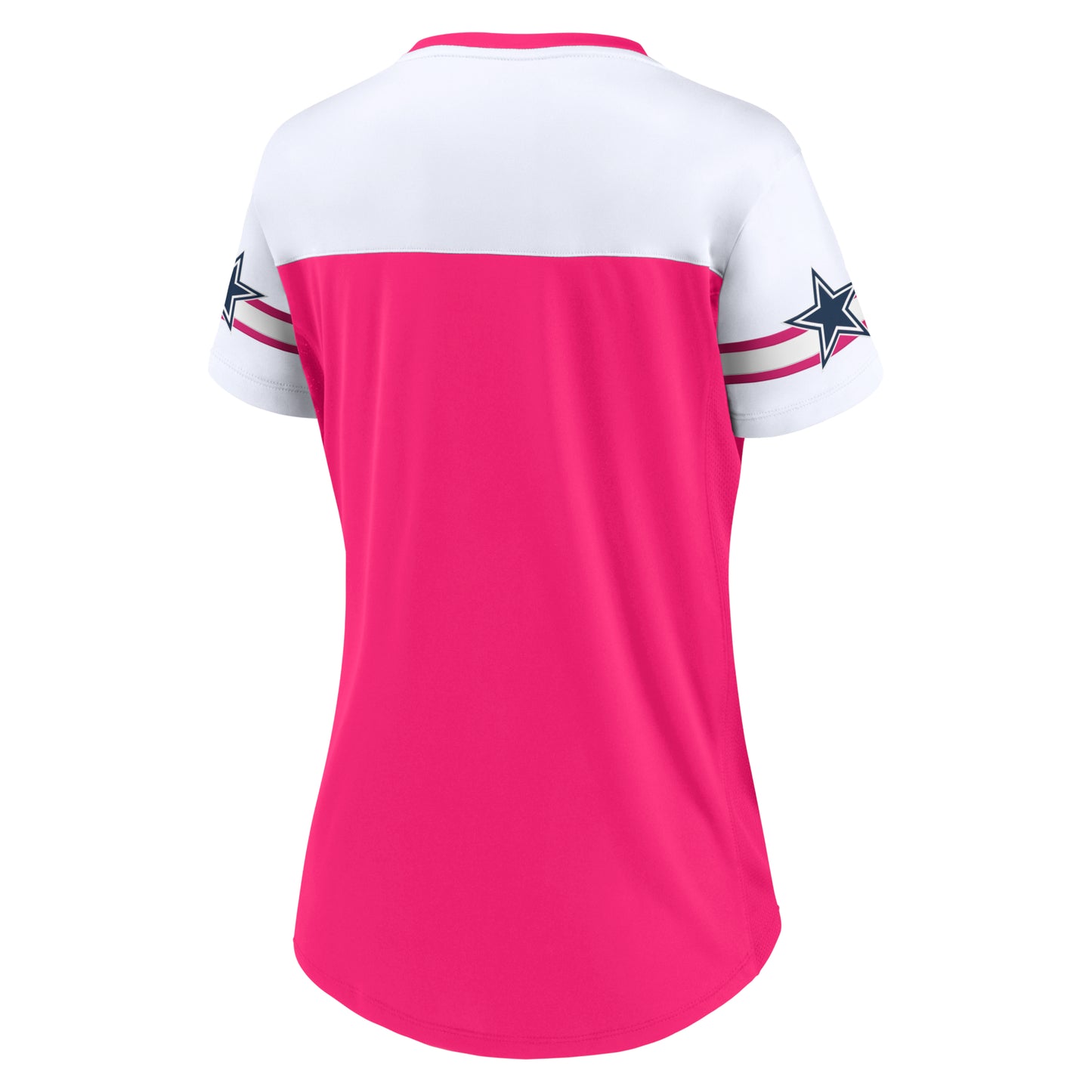 Dallas Cowboys Blitz & Glam Fanatics Branded Lace-Up Jersey T-Shirt Pink