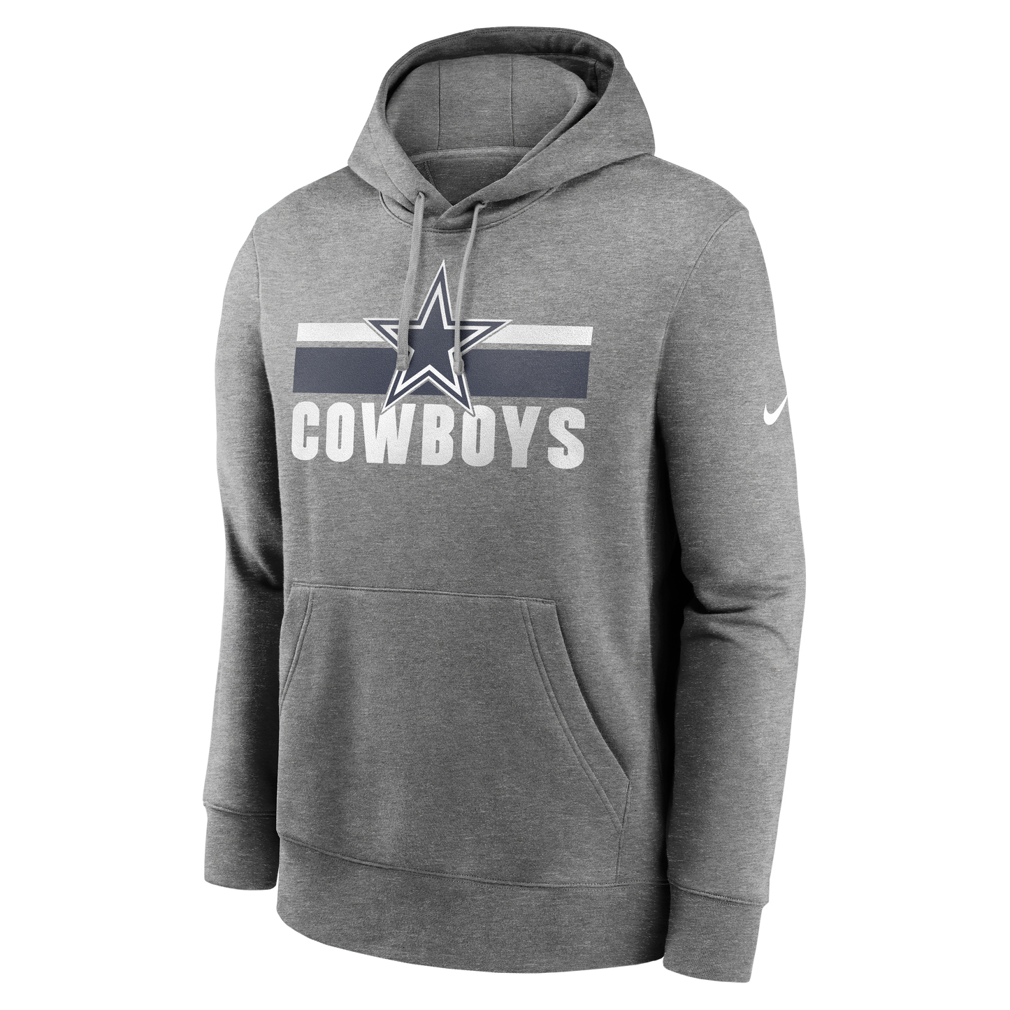 Dallas Cowboys Nike Stripes Club Fleece Pullover Hoodie - Heather Gray