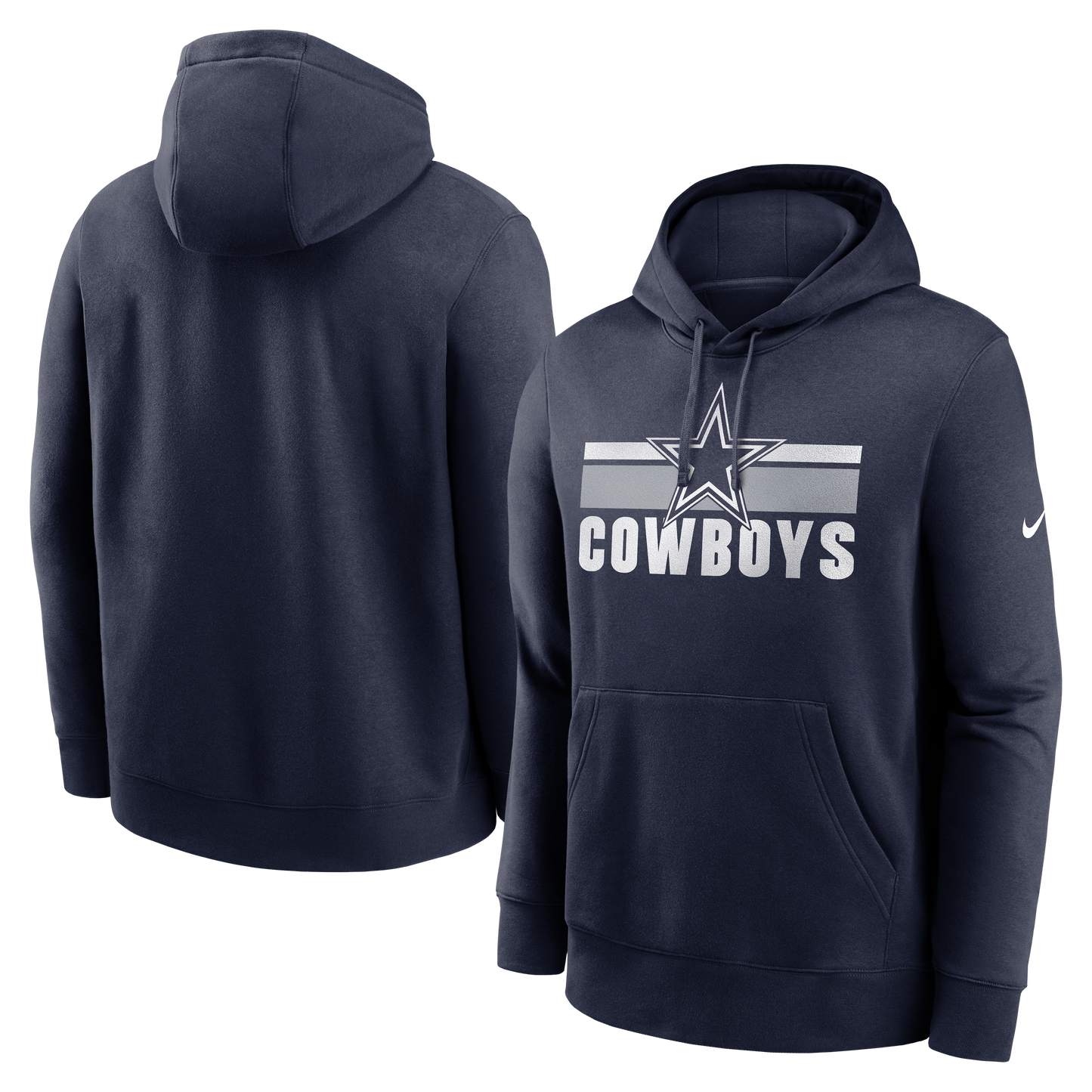 Dallas Cowboys Nike Stripes Club Fleece Pullover Hoodie - Navy