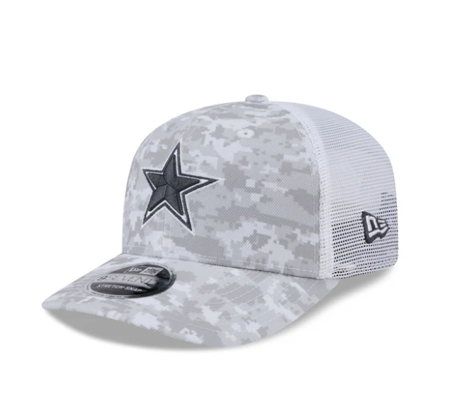 Dallas Cowboys New Era White 2024 Salute To Service Digital Camo Salute To Service 9SEVENTY Hat