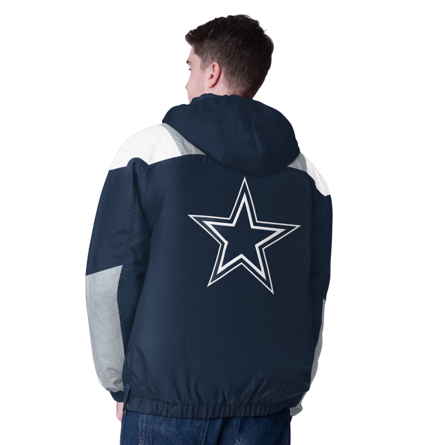 Dallas Cowboys Starter Charger 1/2 Zip Pull Over Jacket - Navy