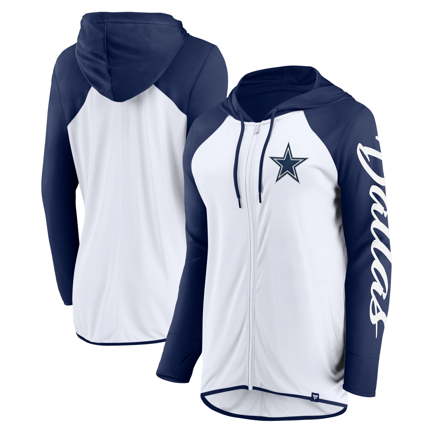 Dallas Cowboys Fanatics Script Women's Lightweight Full-Zip Hooded Jacket