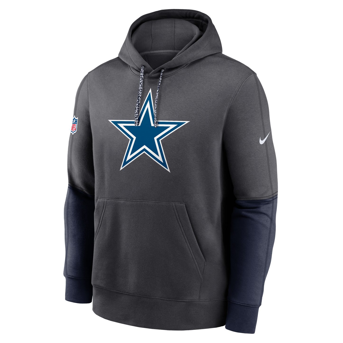 Dallas Cowboys Men's Nike Gray 2024 Sideline Club Pullover Hoodie