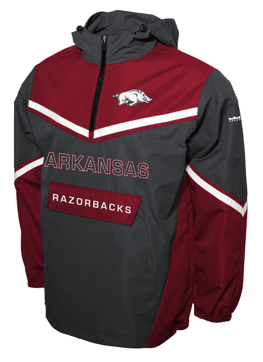 Arkansas Razorbacks Franchise Club Action Anorak Quarter-Zip Pullover Jacket - Gray