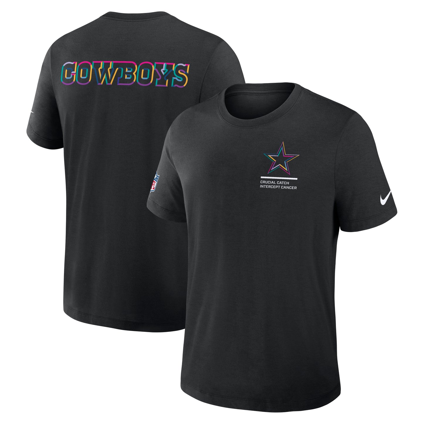 Dallas Cowboys Nike Men's 2025 Crucial Catch Team Sideline T-Shirt - Black