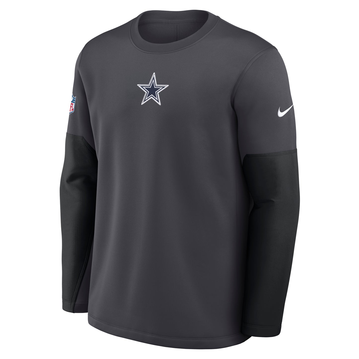 Dallas Cowboys Nike Anthracite Sideline Coach Therma-FIT Long Sleeve Shirt
