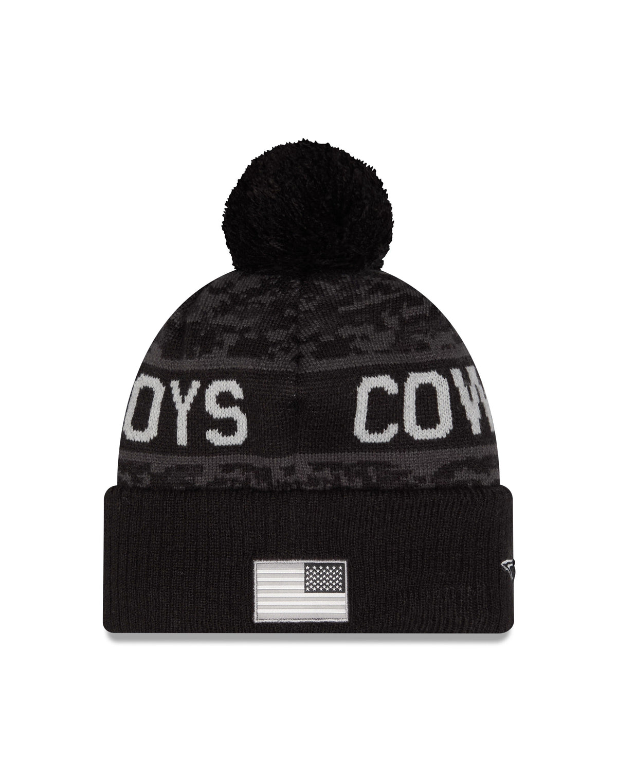 Dallas Cowboys New Era 2026 Salute To Service Cuffed Knit Hat with Pom - Black
