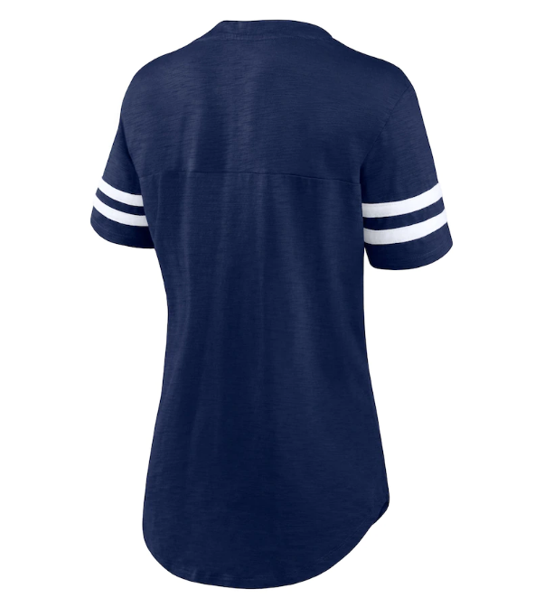 Dallas Cowboys Women's Speed Tested Sparkle Fashion V-Neck T-Shirt- Blue