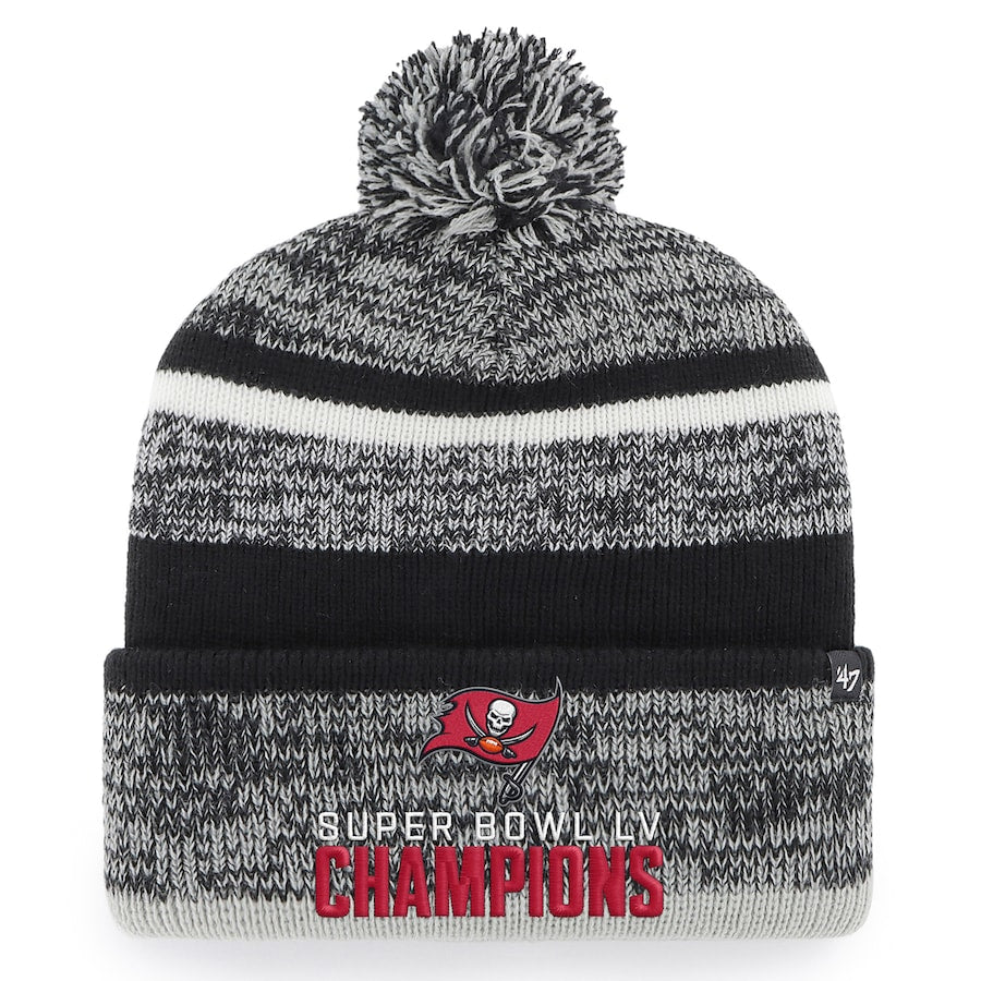 Tampa Bay Buccaneers '47 Super Bowl LV Northwest Cuffed Pom Knit Hat- Black