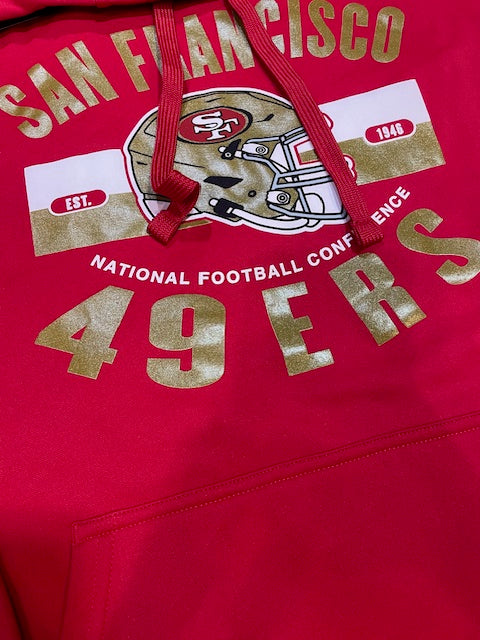 San Francisco 49ers Starter Helmet Established Performance Pull Over Hoodie-Red
