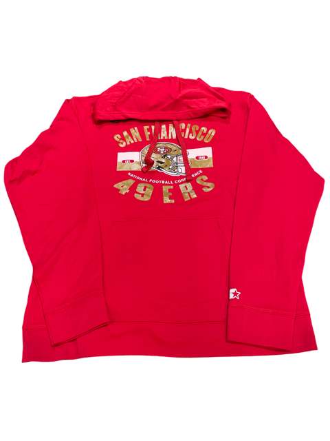 San Francisco 49ers Starter Helmet Established Performance Pull Over Hoodie-Red
