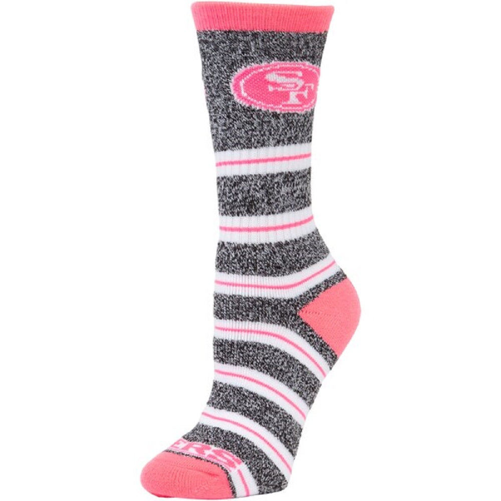 San Francisco 49ers For Bare Feet Pink Stripe Socks