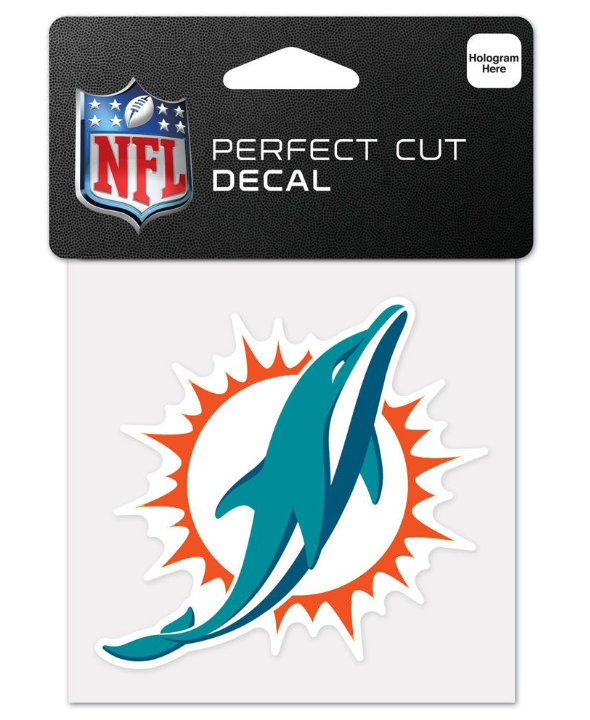 Miami Dolphins Wincraft Logo 4X4 Perfect Cut Decal
