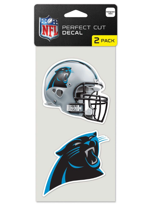 Carolina Panthers Wincraft Perfect Cut Decal 4x4 Set of Two